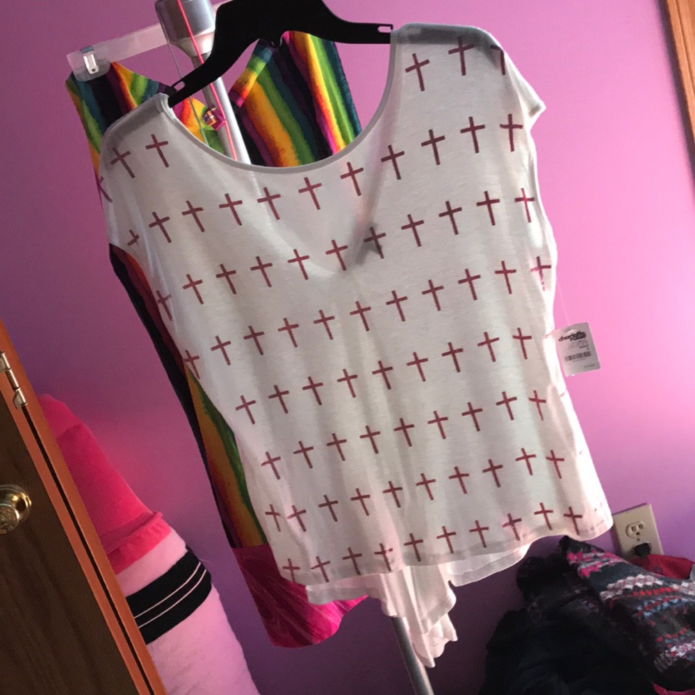 Charlotte Russe sparkle Cross shirt